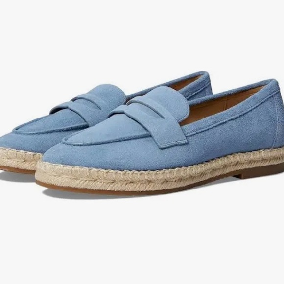 New Michael Kors Lennon Blue Suede Espadrille with box - Picture 1 of 7